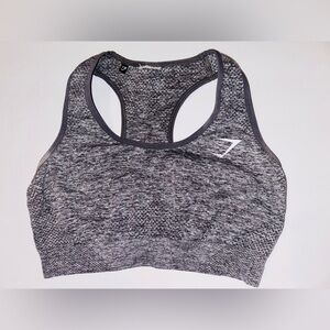 Gymshark Womens XS Gray Seamless Sports Bra  Racer Back, no liners included‎